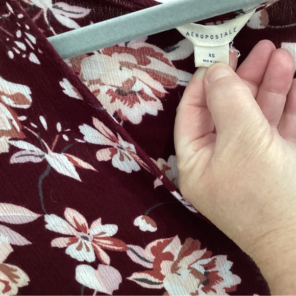 Aeropostale Maroon Floral Blouse - Picture 4 of 7